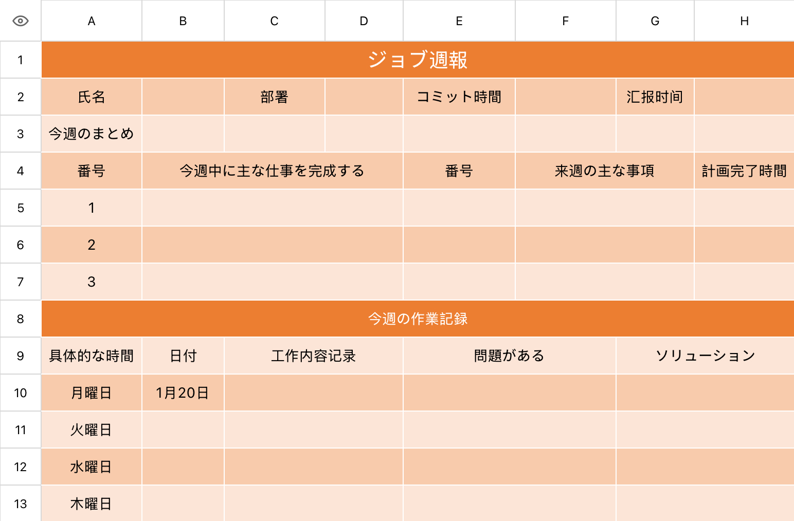 ジョブ週報 1